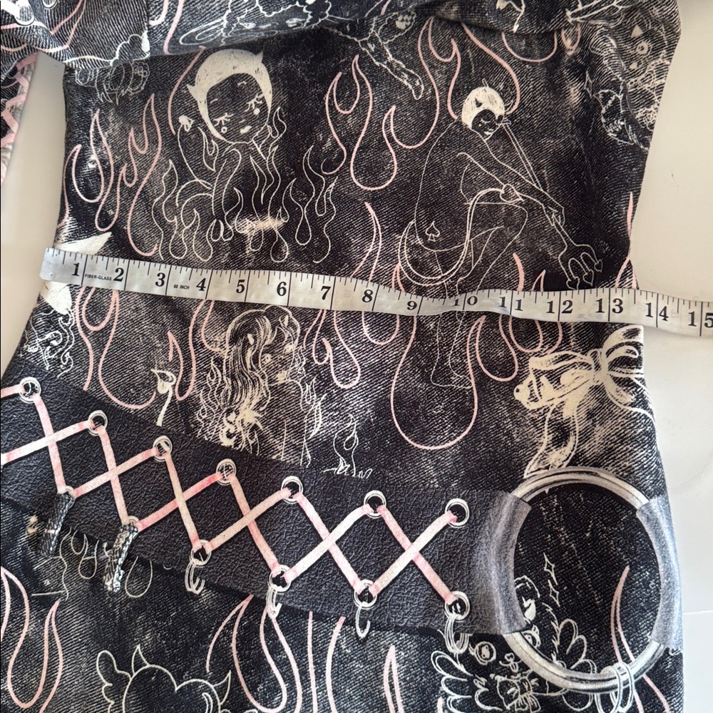 Desegual Maria Escote Y2K Punk Bow Detail Kawaia Mini Slim Dress size S - Picture 8 of 10